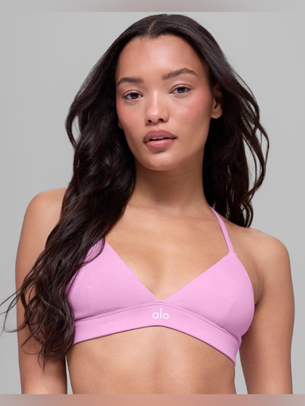 Alo Splendor Bra Candy Heart Pink/White L